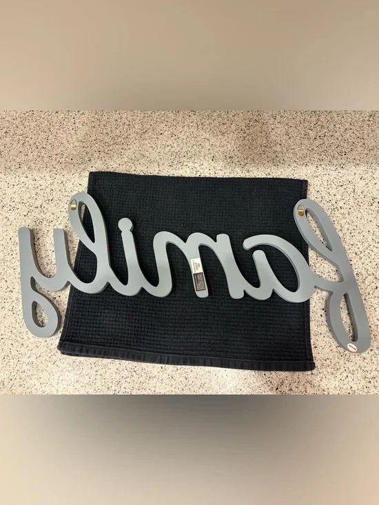 Gray 'Family' Decorative Wall Sign - Home Bath Accent - Picture 6 of 6